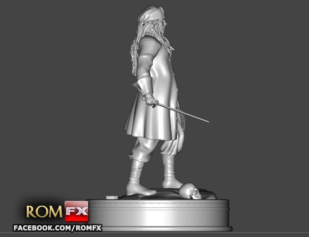 Captain Jack Sparrow - Pirates of the Caribbean Figure Printable 3D print model_3