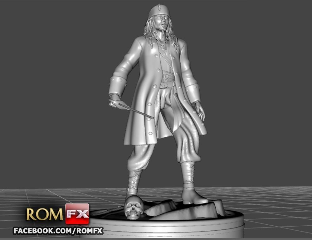 Captain Jack Sparrow - Pirates of the Caribbean Figure Printable 3D print model_7