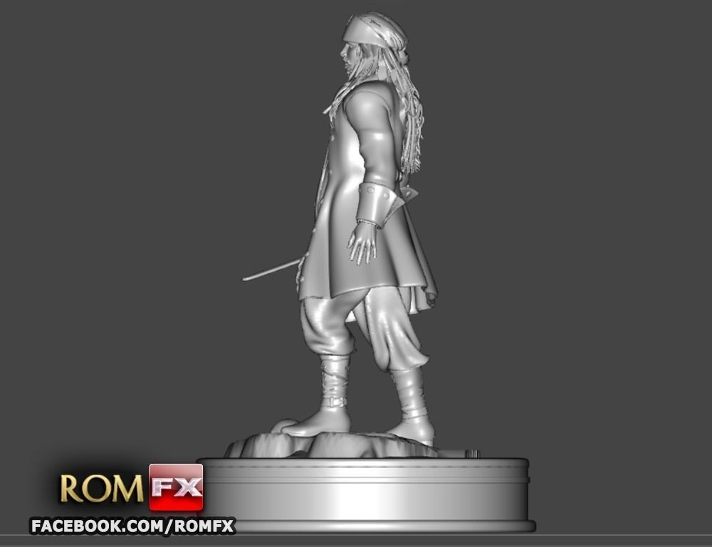 Captain Jack Sparrow - Pirates of the Caribbean Figure Printable 3D print model_2