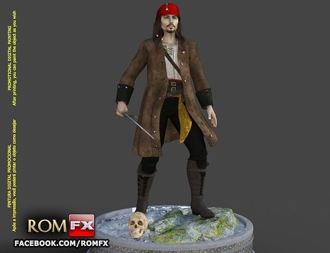Captain Jack Sparrow - Pirates of the Caribbean Figure Printable 3D print model