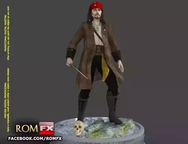Captain Jack Sparrow - Pirates of the Caribbean Figure Printable 3D print model