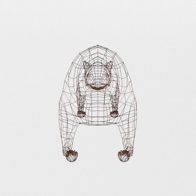 Dasyprocta punctata Low-poly 3D model_5