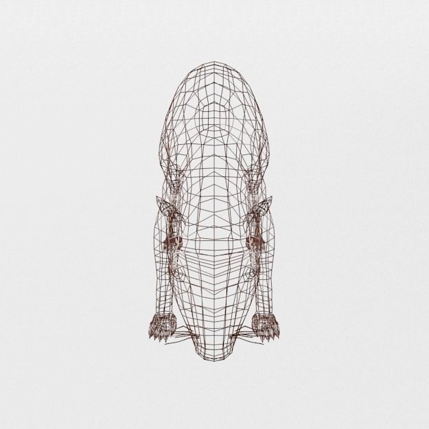 Dasyprocta punctata Low-poly 3D model_6