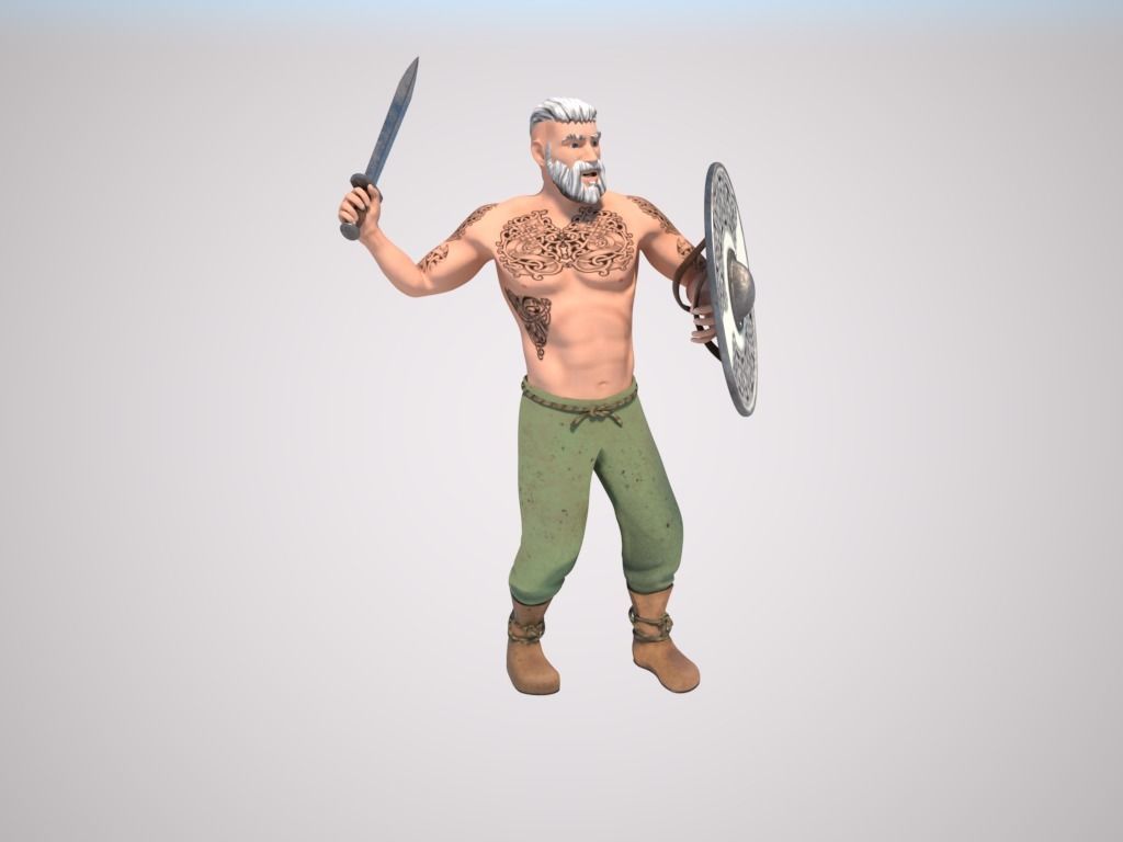 Viking warrior 3D model_1