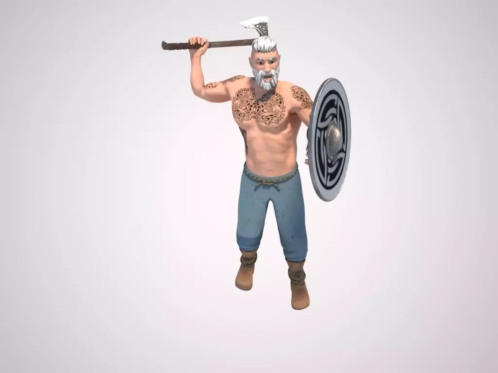 Viking warrior 3D model_0