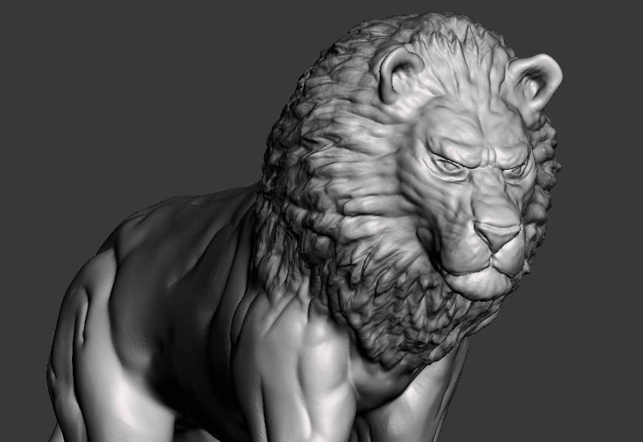 Lion Sculpture 3D print model_1