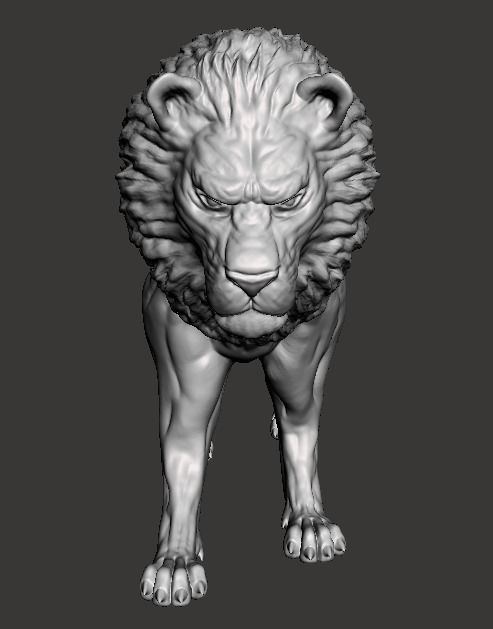 Lion Sculpture 3D print model_2