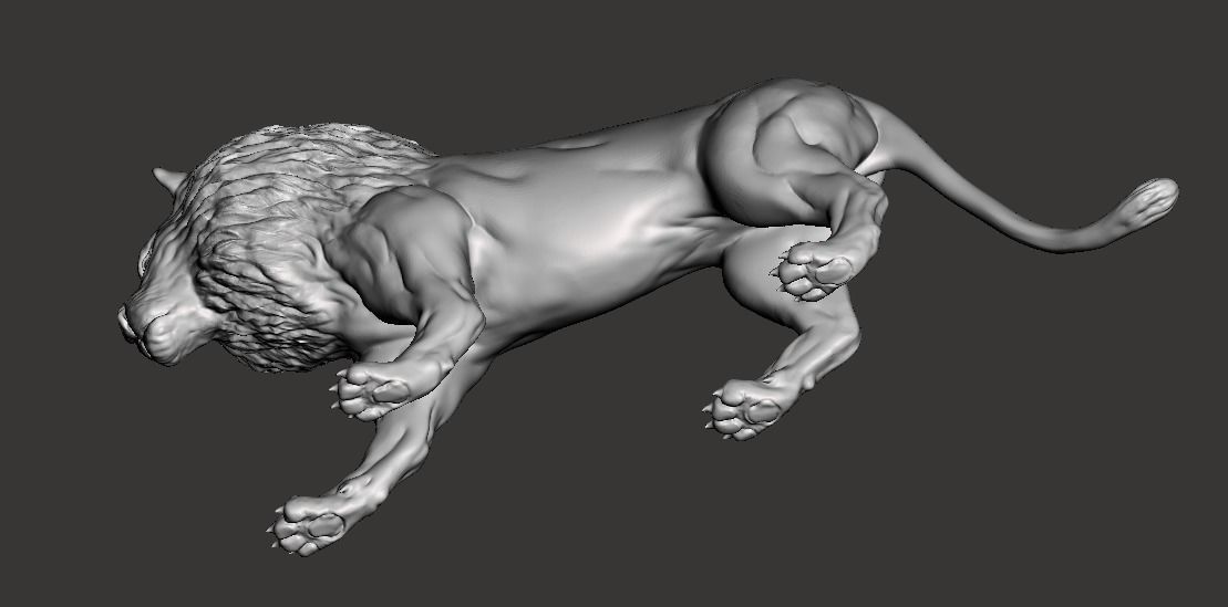 Lion Sculpture 3D print model_7