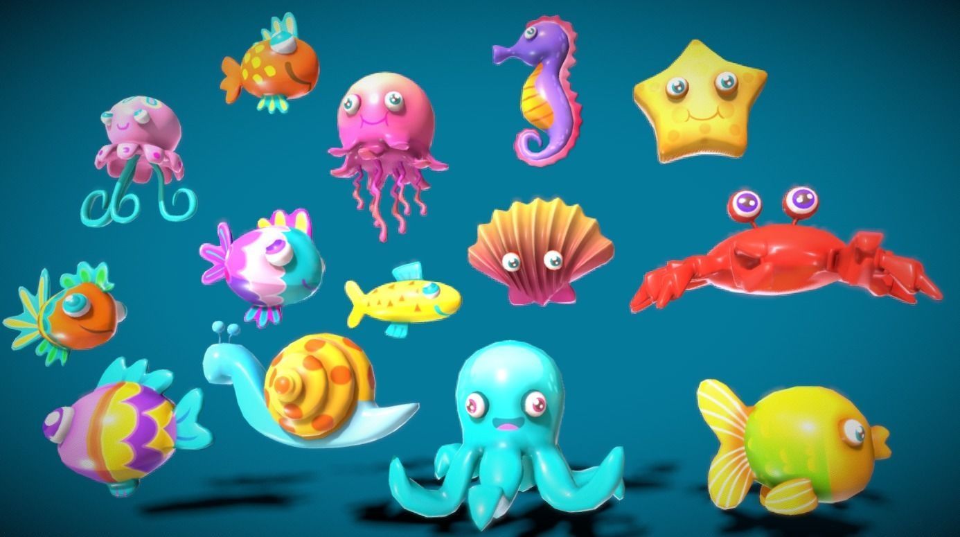 Cartoon Fish 3 3D model_2