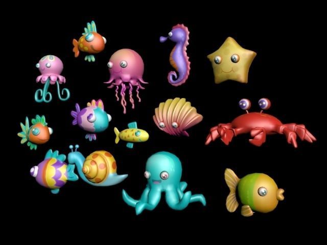 Cartoon Fish 3 3D model_4