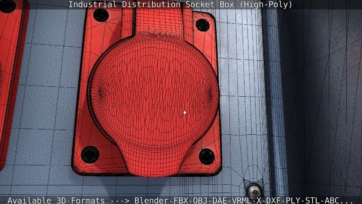Industrial Distribution Socket Box High-Poly 3D model_91