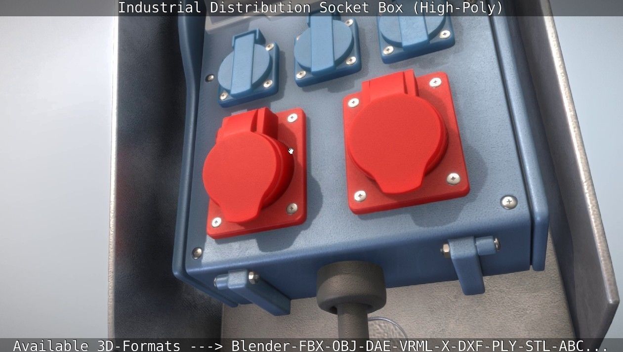 Industrial Distribution Socket Box High-Poly 3D model_28