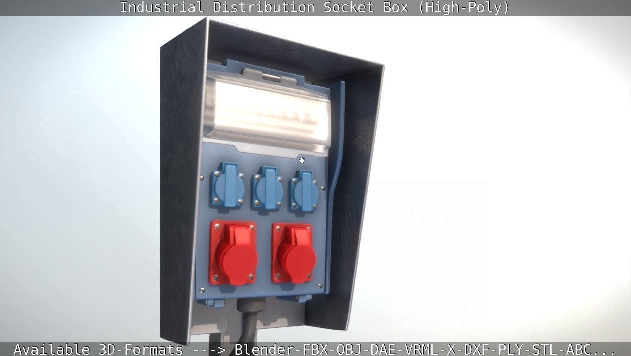 Industrial Distribution Socket Box High-Poly 3D model_82