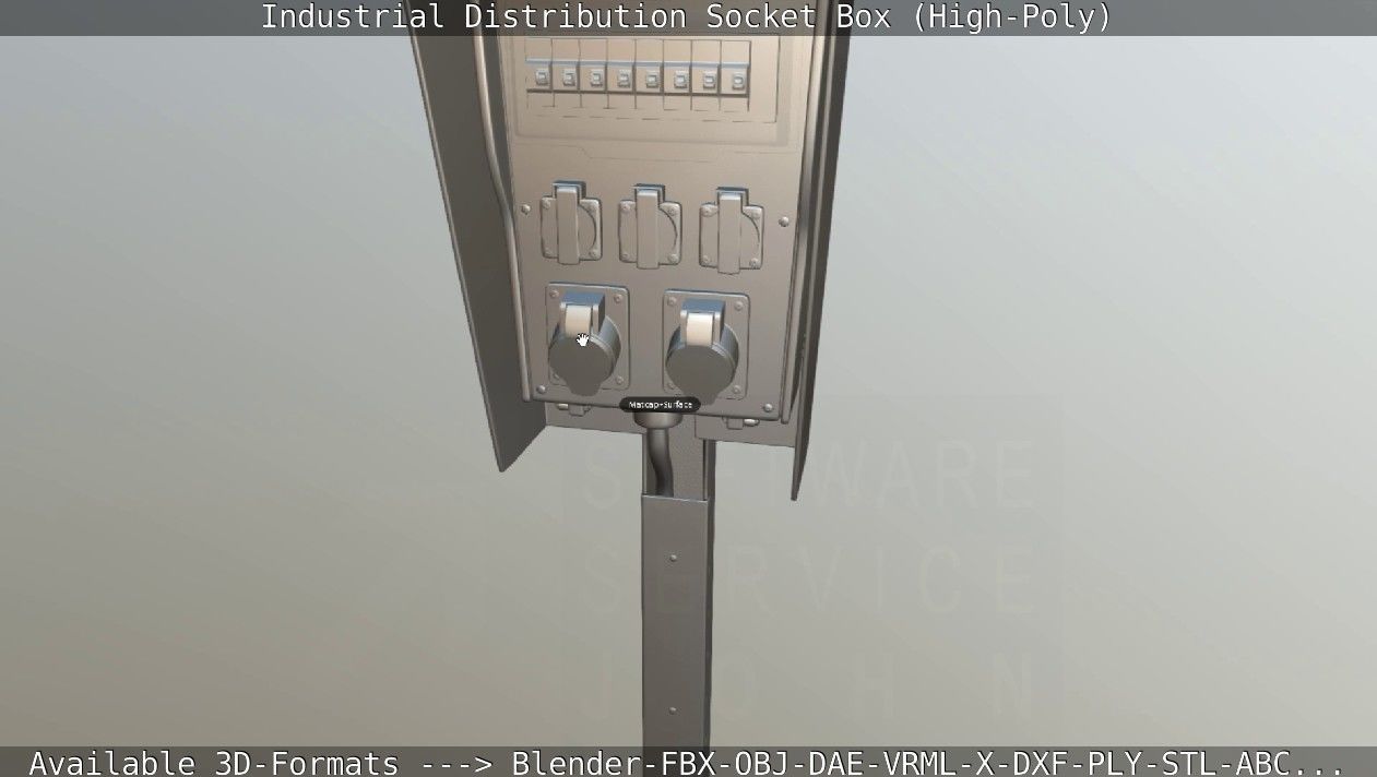 Industrial Distribution Socket Box High-Poly 3D model_62