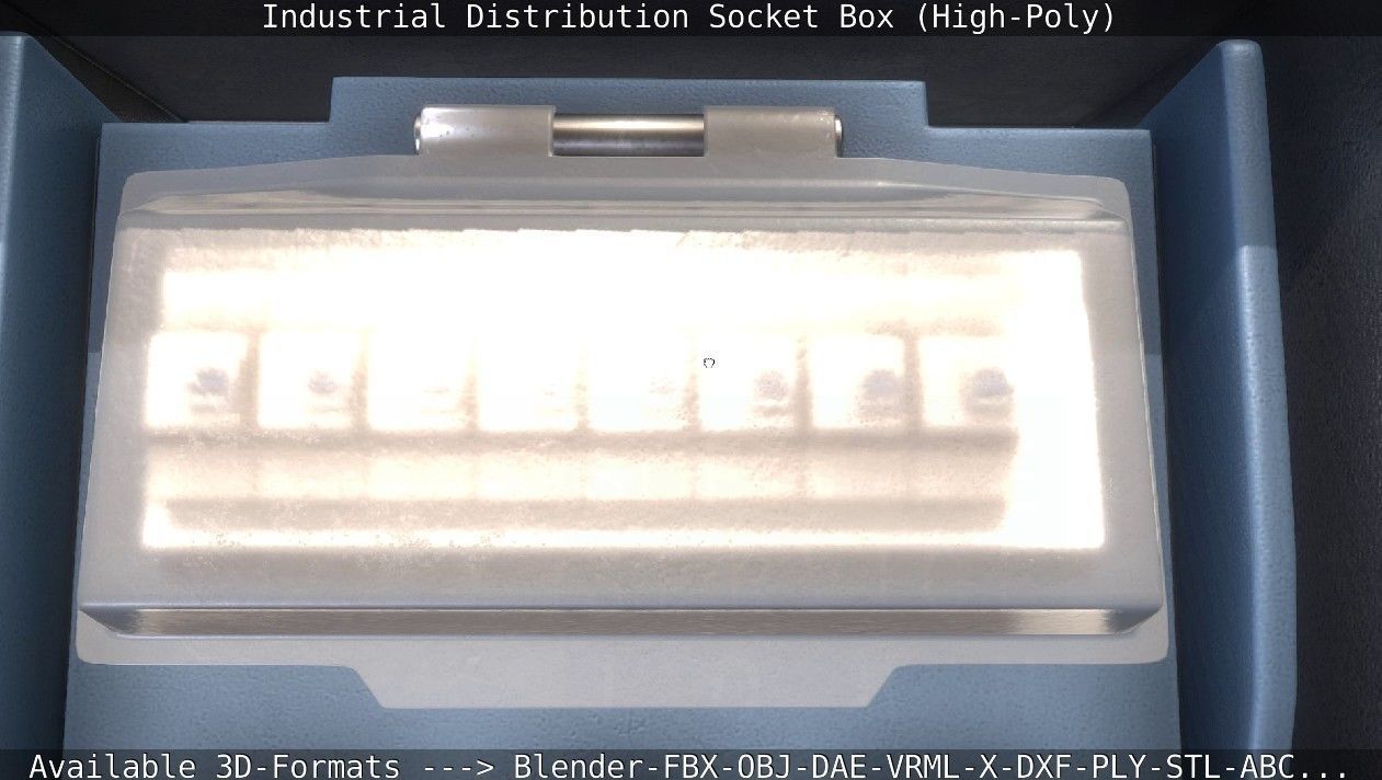 Industrial Distribution Socket Box High-Poly 3D model_11