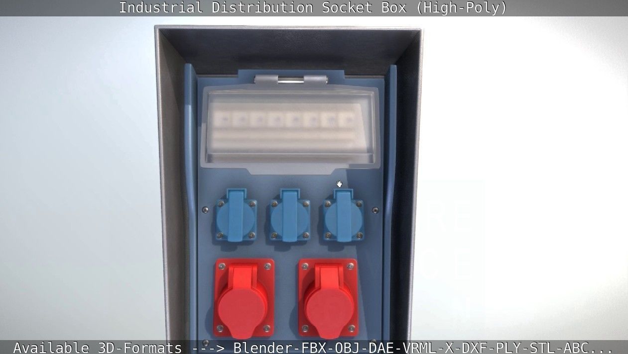 Industrial Distribution Socket Box High-Poly 3D model_17