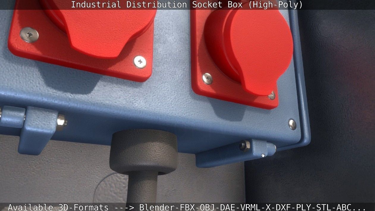 Industrial Distribution Socket Box High-Poly 3D model_19