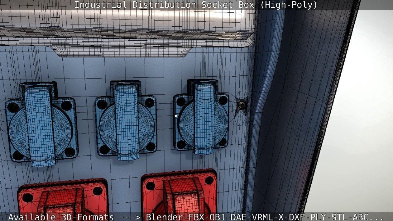Industrial Distribution Socket Box High-Poly 3D model_88