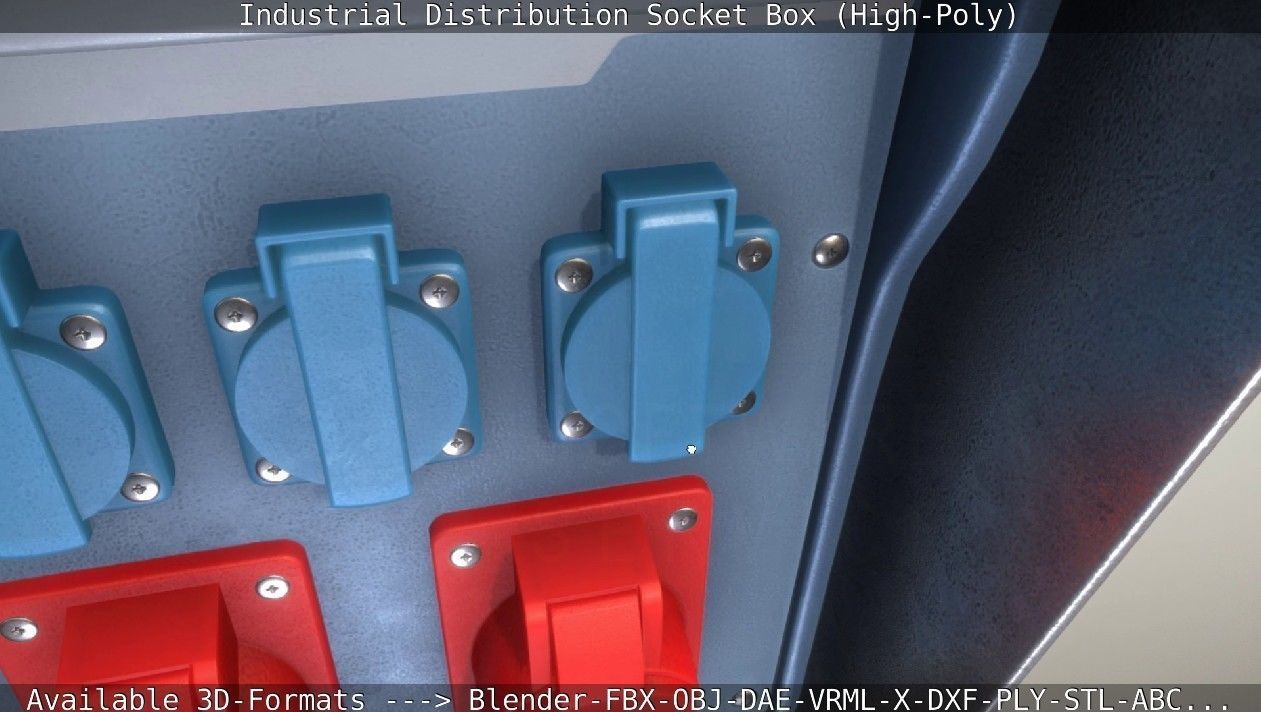 Industrial Distribution Socket Box High-Poly 3D model_27