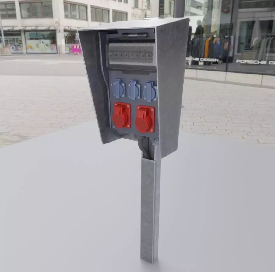 Industrial Distribution Socket Box High-Poly 3D model_0