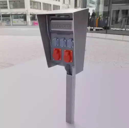 Industrial Distribution Socket Box High-Poly 3D model