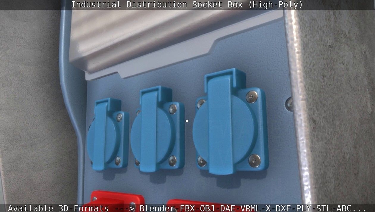 Industrial Distribution Socket Box High-Poly 3D model_77