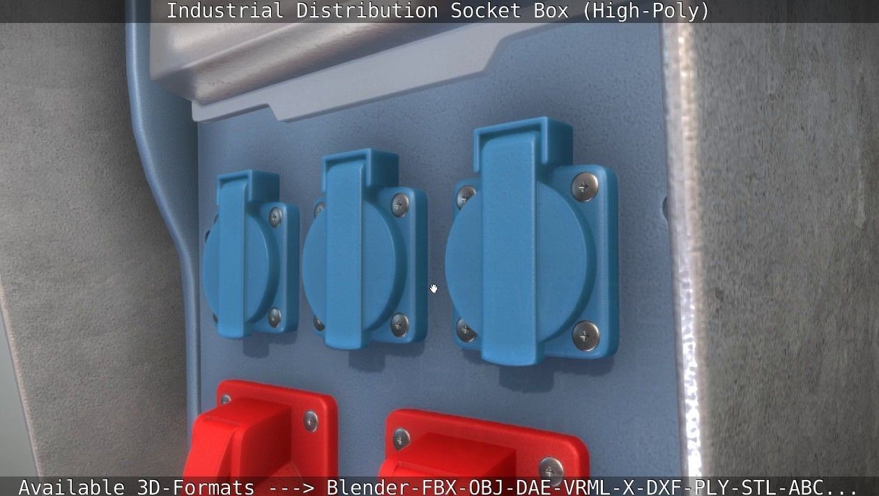 Industrial Distribution Socket Box High-Poly 3D model_59
