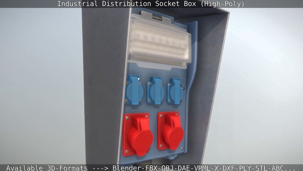 Industrial Distribution Socket Box High-Poly 3D model_24