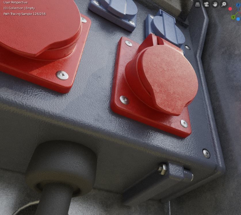 Industrial Distribution Socket Box High-Poly 3D model_4