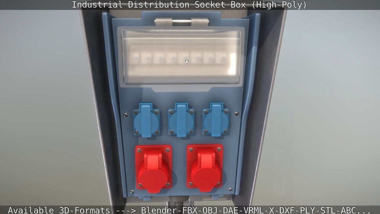 Industrial Distribution Socket Box High-Poly 3D model_22