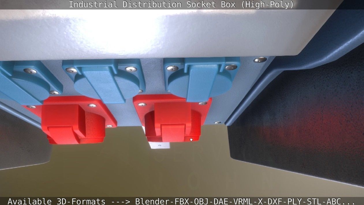 Industrial Distribution Socket Box High-Poly 3D model_14
