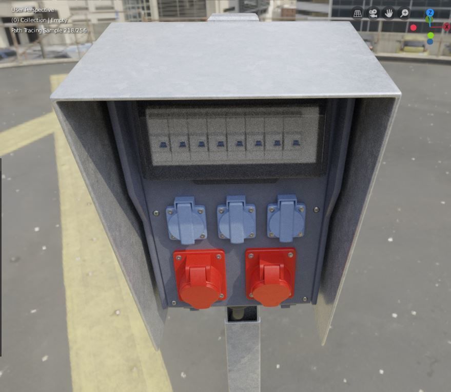 Industrial Distribution Socket Box High-Poly 3D model_7