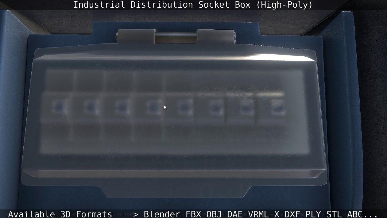 Industrial Distribution Socket Box High-Poly 3D model_13
