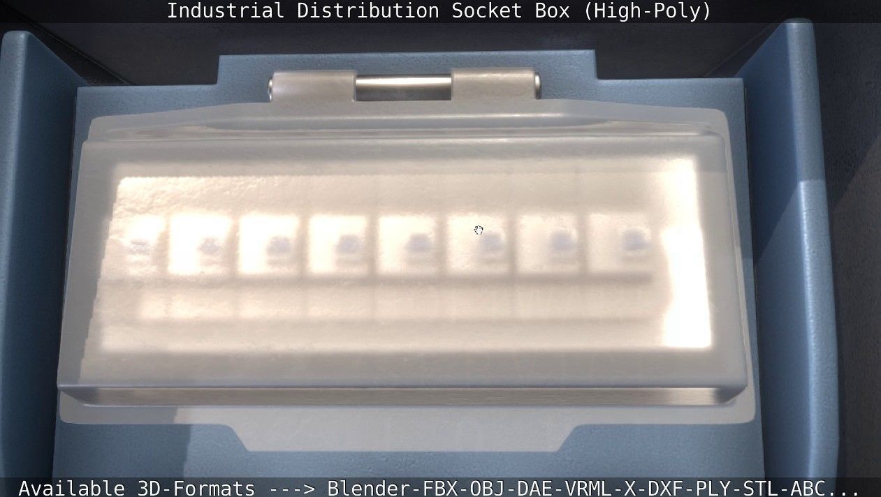 Industrial Distribution Socket Box High-Poly 3D model_20