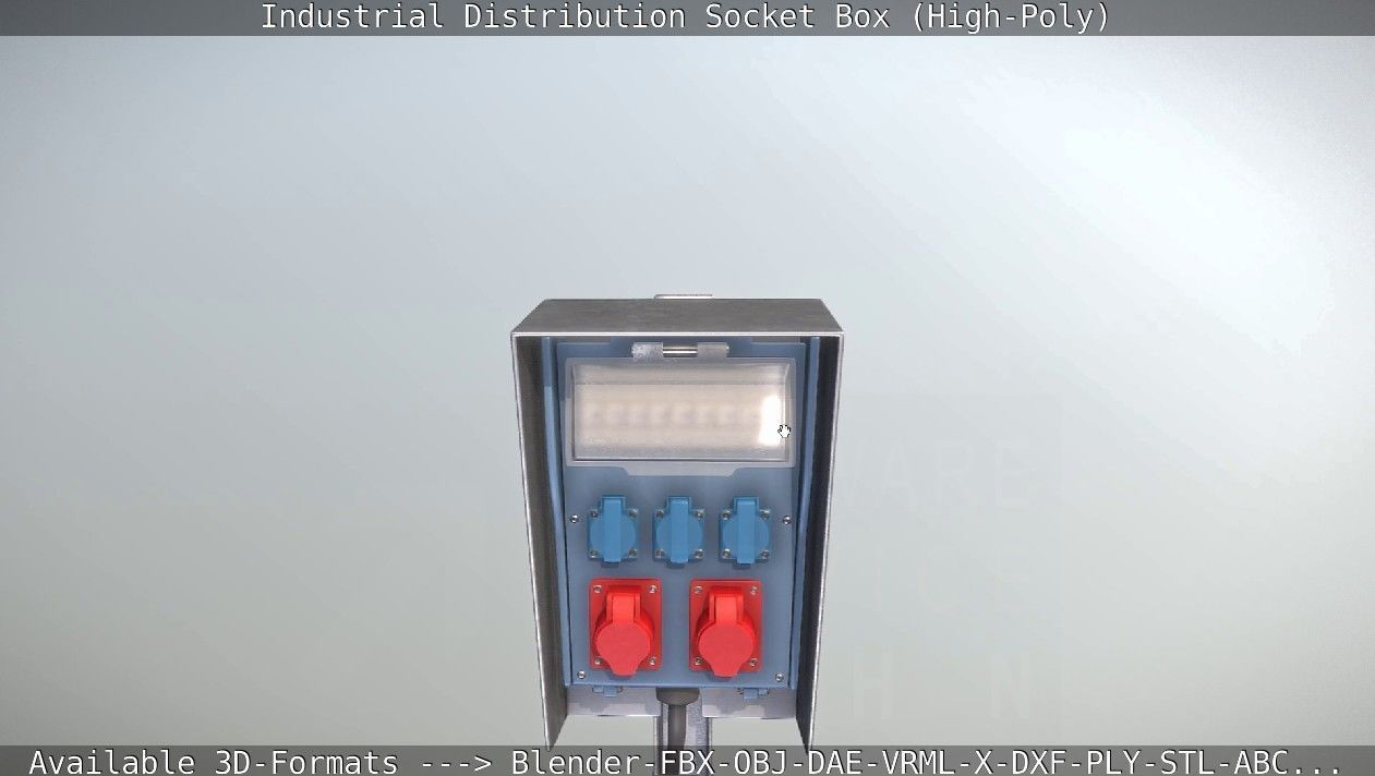 Industrial Distribution Socket Box High-Poly 3D model_79