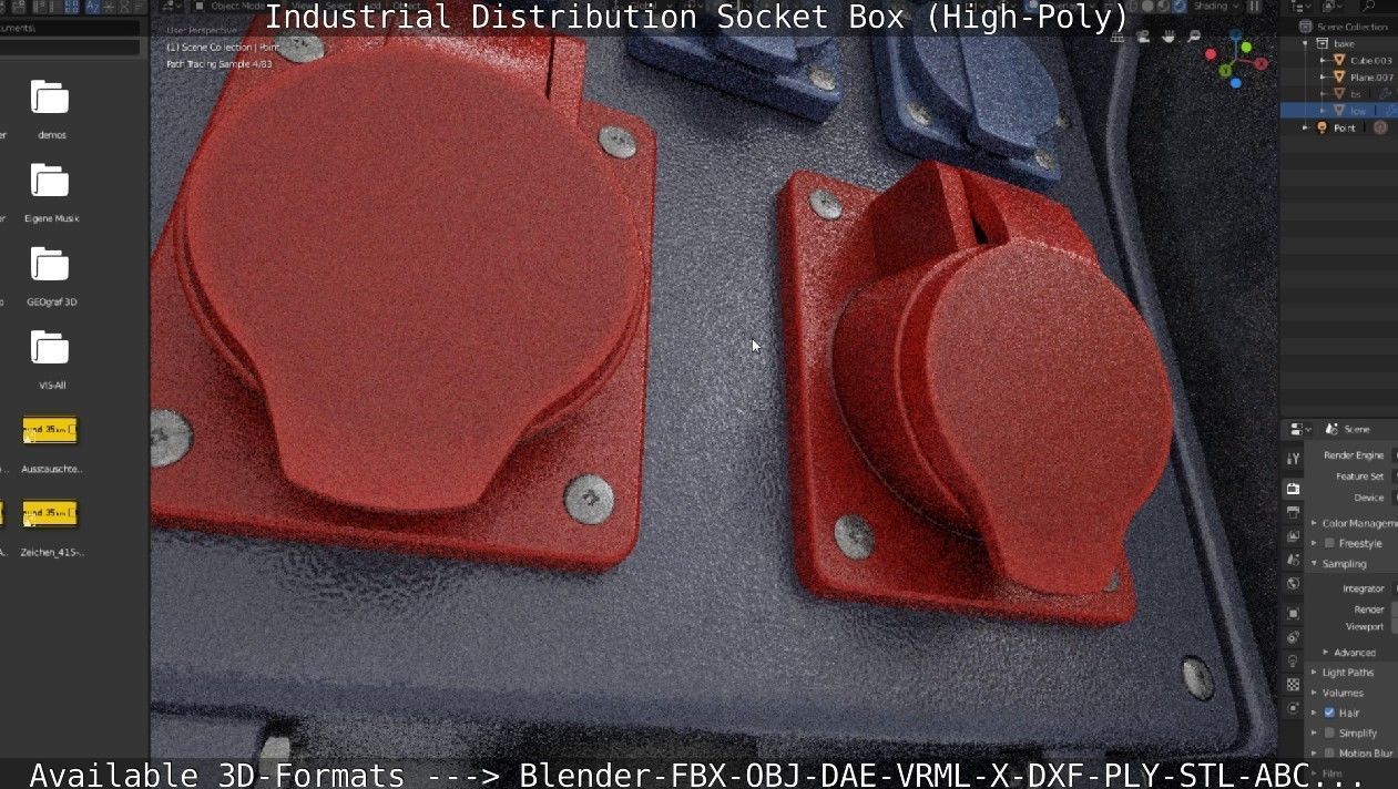 Industrial Distribution Socket Box High-Poly 3D model_86
