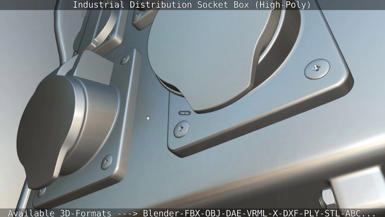 Industrial Distribution Socket Box High-Poly 3D model_95