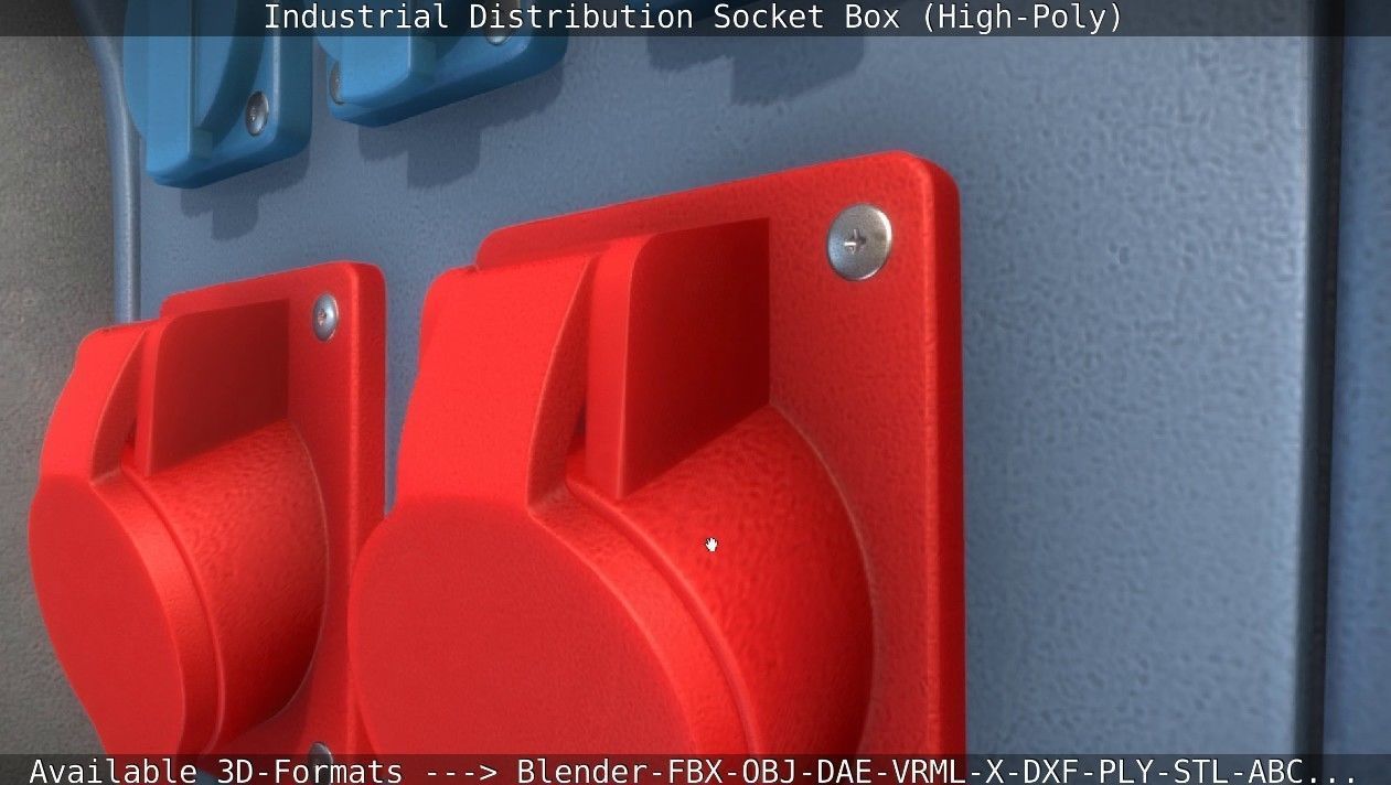 Industrial Distribution Socket Box High-Poly 3D model_37