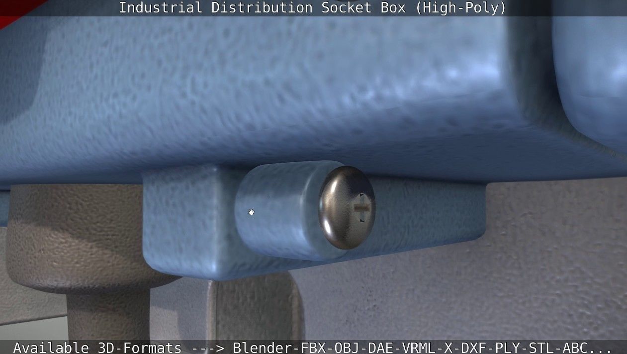 Industrial Distribution Socket Box High-Poly 3D model_16