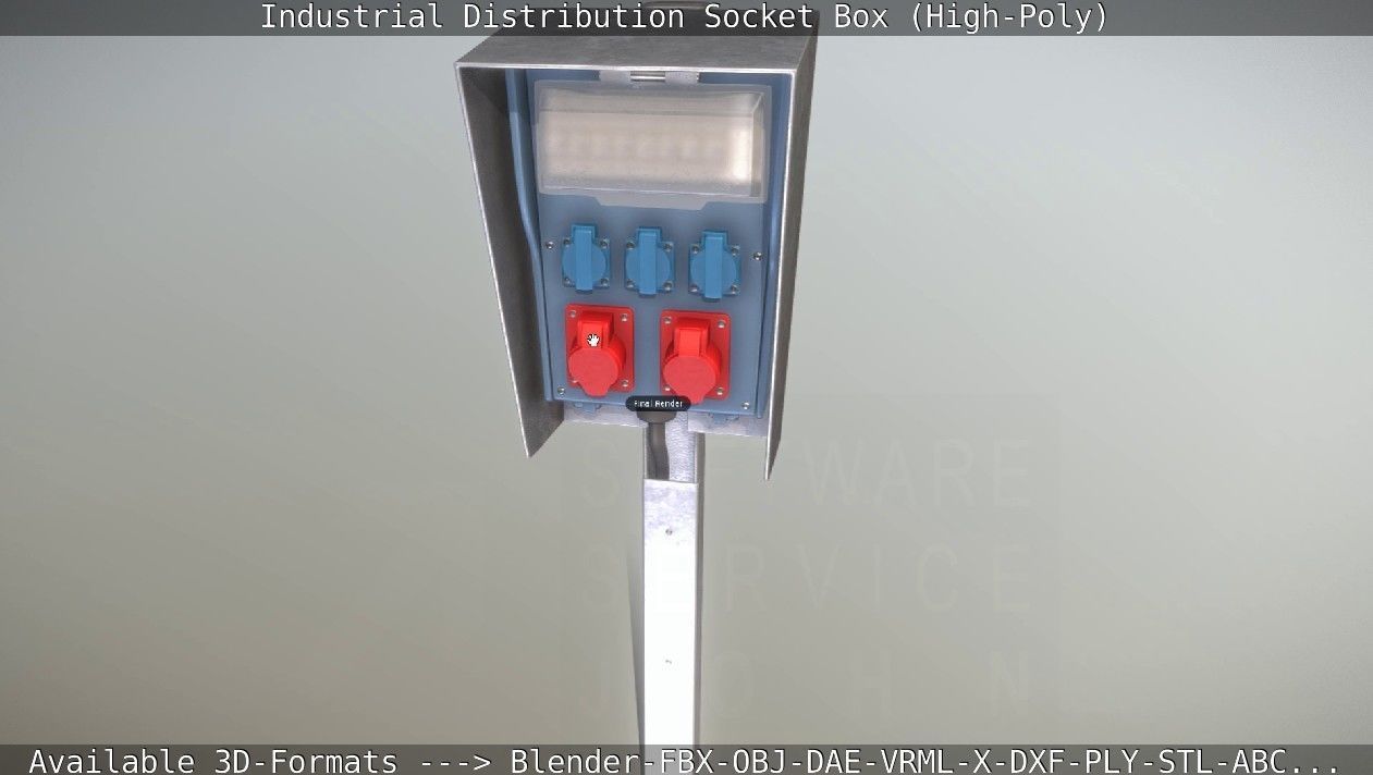 Industrial Distribution Socket Box High-Poly 3D model_36