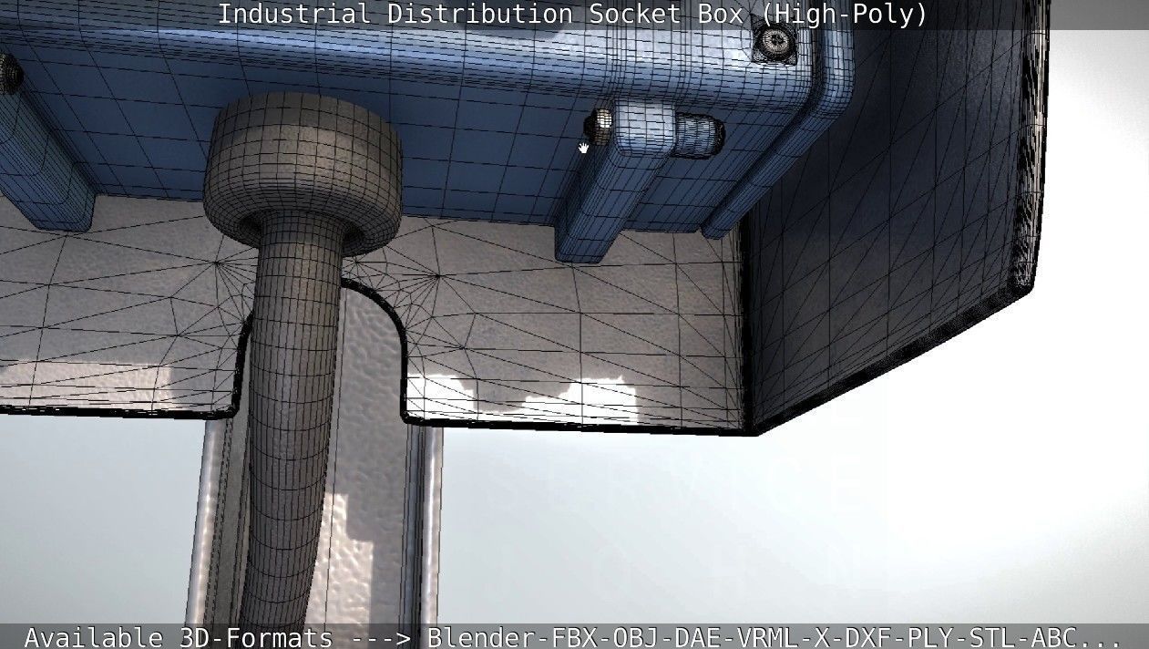 Industrial Distribution Socket Box High-Poly 3D model_90