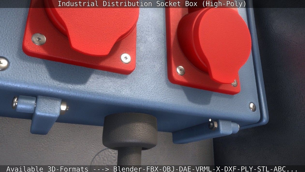 Industrial Distribution Socket Box High-Poly 3D model_26
