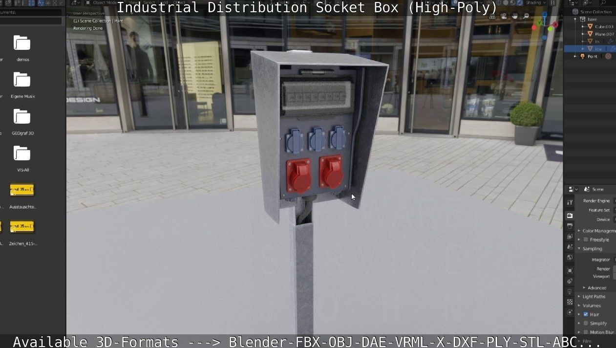 Industrial Distribution Socket Box High-Poly 3D model_80