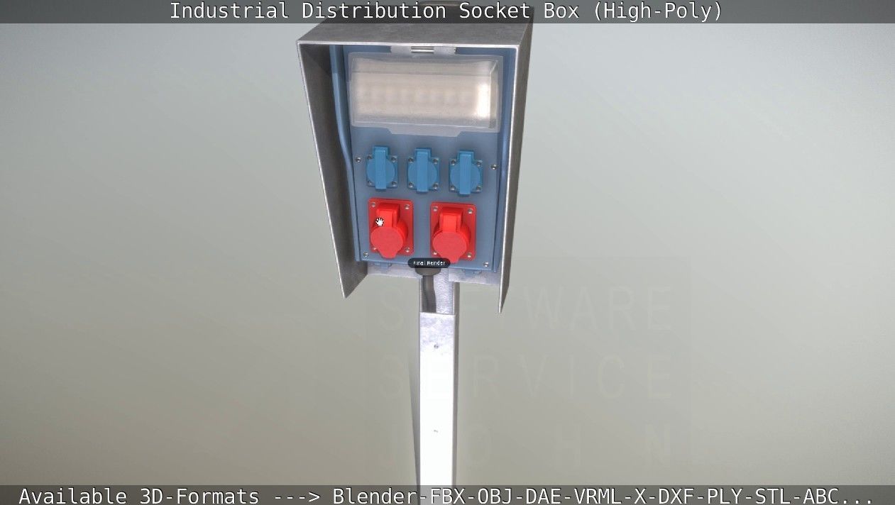 Industrial Distribution Socket Box High-Poly 3D model_61