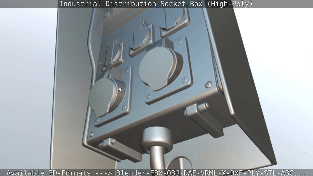 Industrial Distribution Socket Box High-Poly 3D model_96