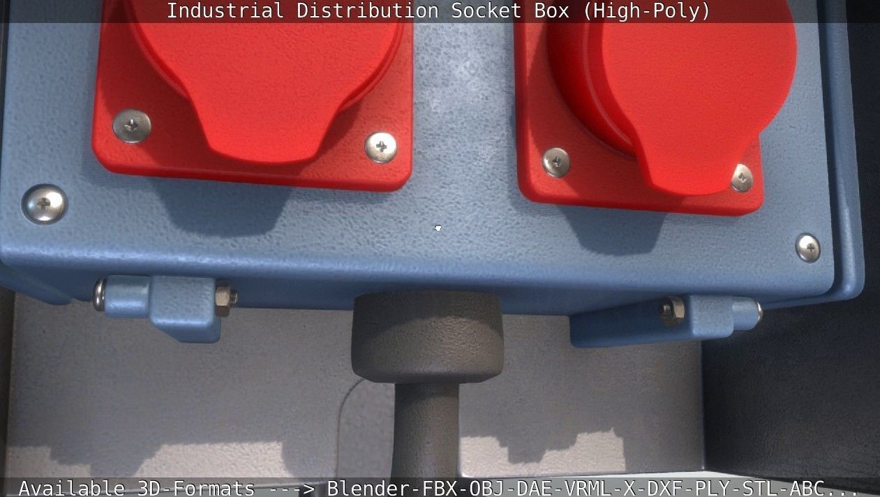 Industrial Distribution Socket Box High-Poly 3D model_25