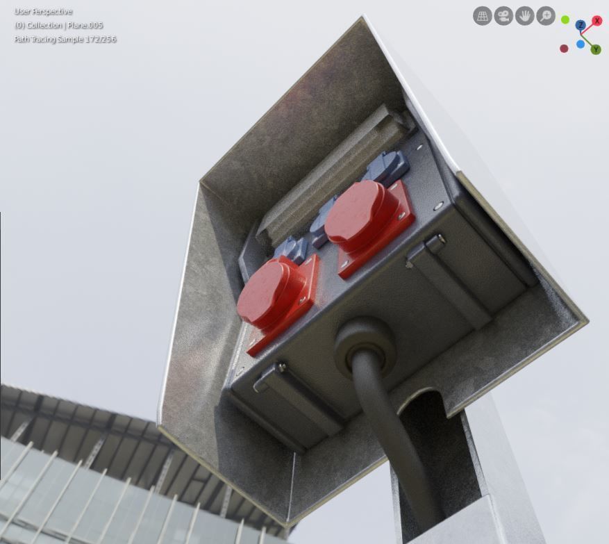 Industrial Distribution Socket Box High-Poly 3D model_5