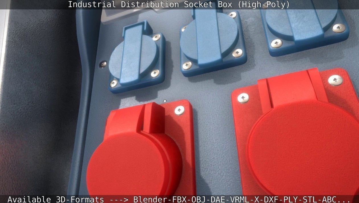 Industrial Distribution Socket Box High-Poly 3D model_21
