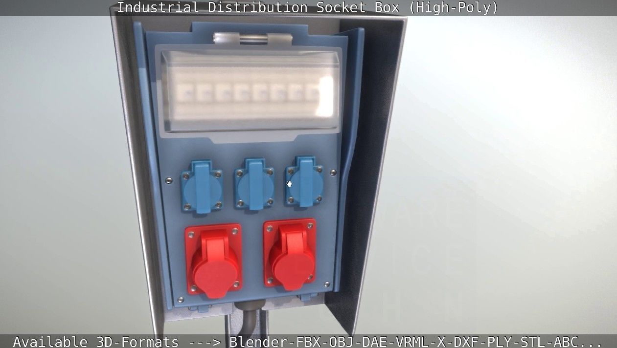 Industrial Distribution Socket Box High-Poly 3D model_66