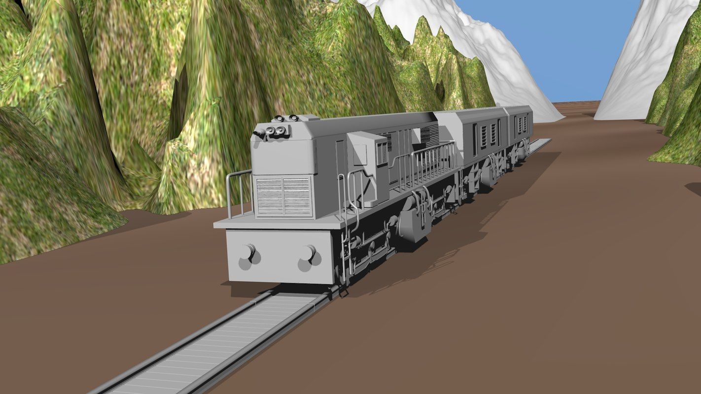Train 3D model engine 3D model_1